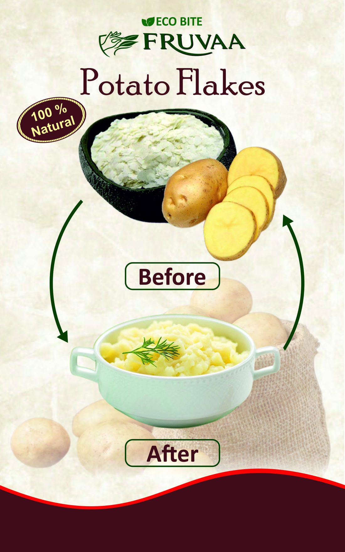 Fruvaa Eco Bite Potato Flakes made from fresh natural potatoes